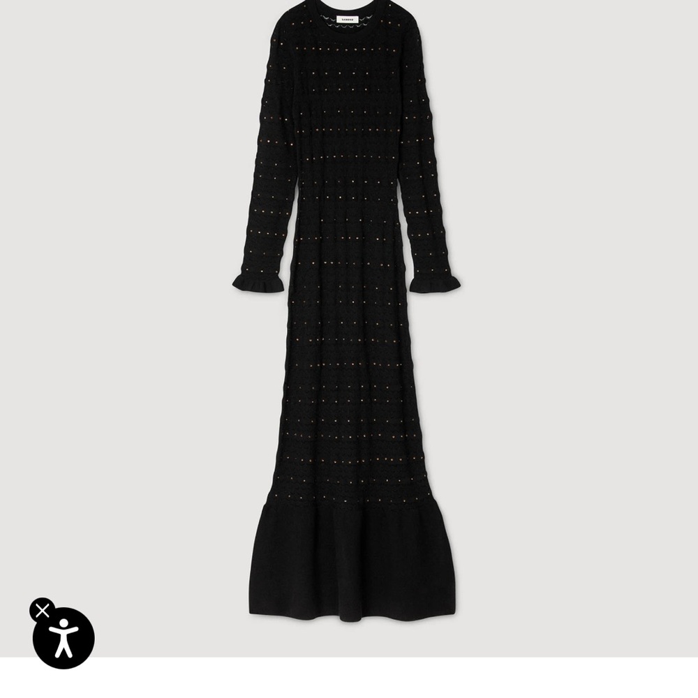 Sandro Knit Rhinestone Dress Size European 38